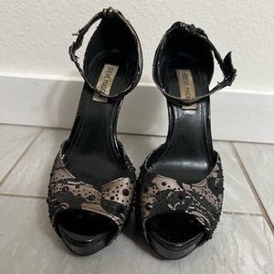 Steve Madden Brown Lace Sequence Heels